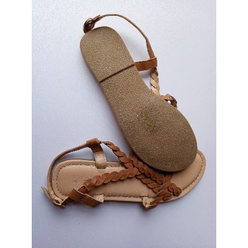 Ladies Flat Stock Sandal - Brown