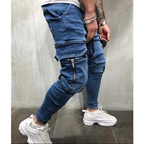 Blue Denim Jeans  Pants- Hip Pop Trends