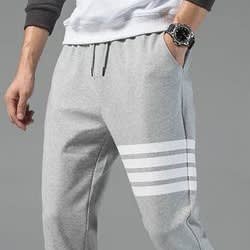 Joggers & Sweatpants With Thigh Stripes - Grey
