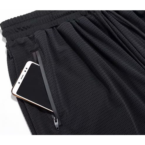 Breathable Black Zipper Shorts