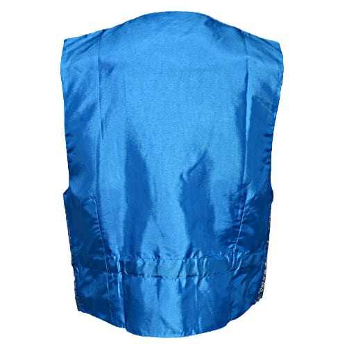 Floral Detailed Waistcoat-Blue - MWC-1338