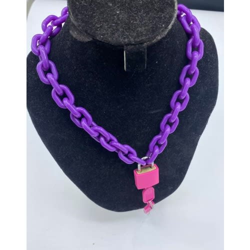 Unisex Silicone Choker Necklace - Purple