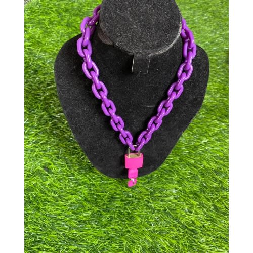 Unisex Silicone Choker Necklace - Purple