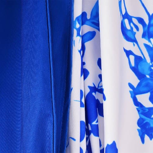 2 Toned Floral Wrap Dress - Blue