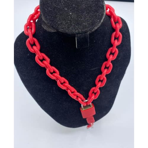 Unisex Silicone Choker Neck Piece - Red