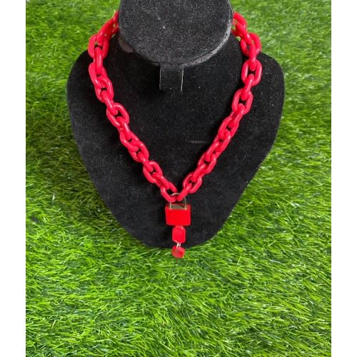 Unisex Silicone Choker Neck Piece - Red