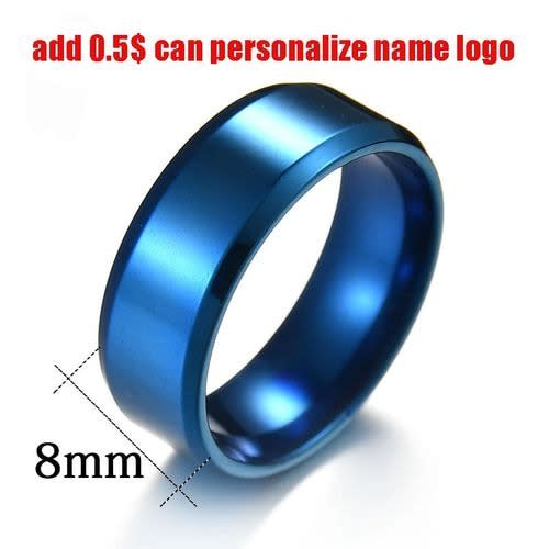Thicken Titanium Stainless Steel Rings - Blue