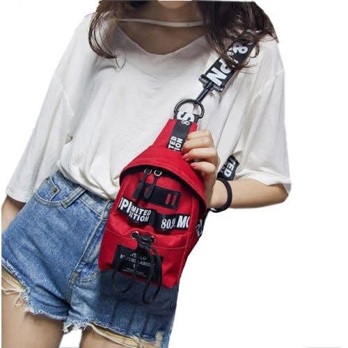 Waterproof Designer Strap Mini Crossbody Chest Bag – Red