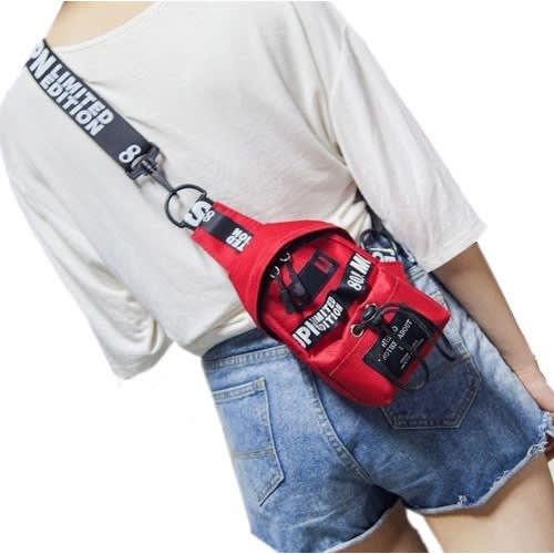Waterproof Designer Strap Mini Crossbody Chest Bag – Red