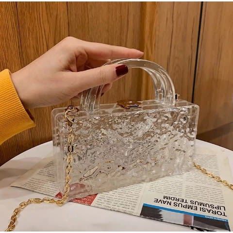 Acrylic Cracked Ice Design Purse
