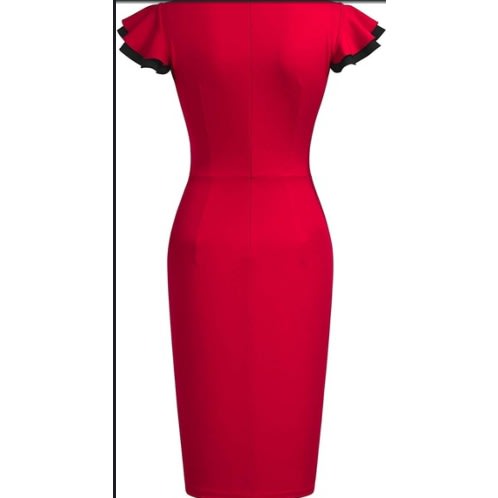 Side Botton Bodycom Patchwork Dress