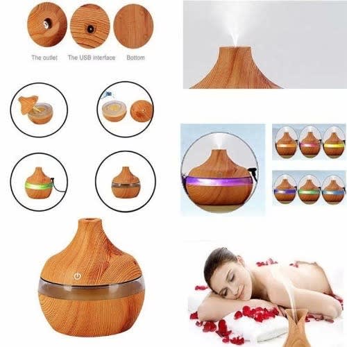 Electric Humidifier And Aroma Diffuser- Wood Design