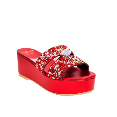Nila And Nila Wedge Slippers - Red