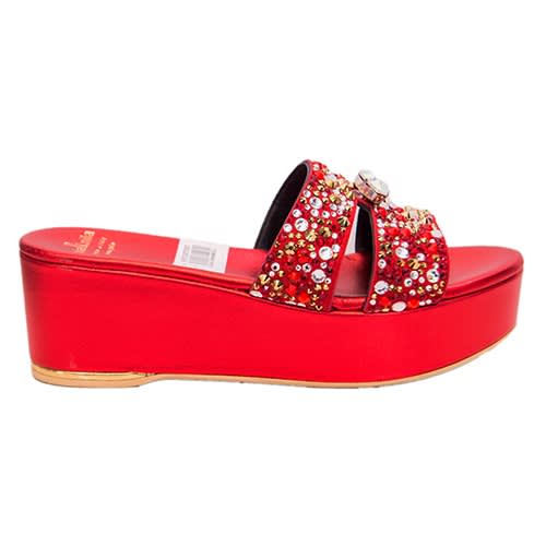 Nila And Nila Wedge Slippers - Red