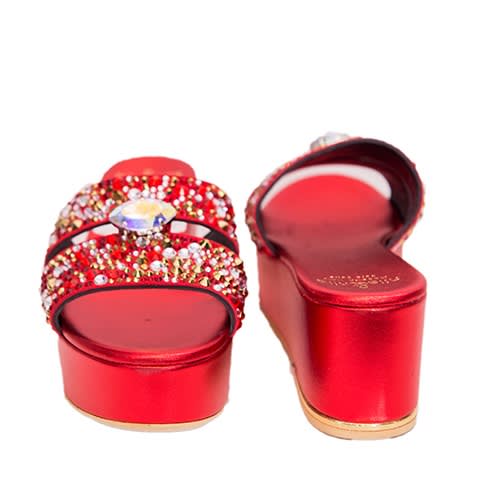 Nila And Nila Wedge Slippers - Red