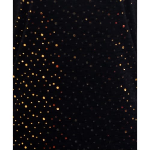 Roll Neck Balloon Sleeve Foil Spot Sweatshirt Dress - Black