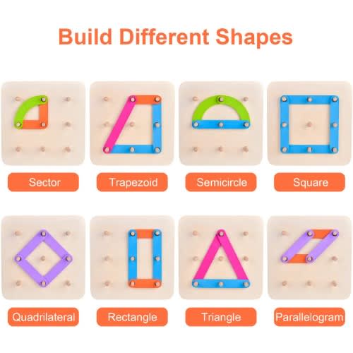 Wooden Letter And Number Construction Activity Set - Peg Board Toy