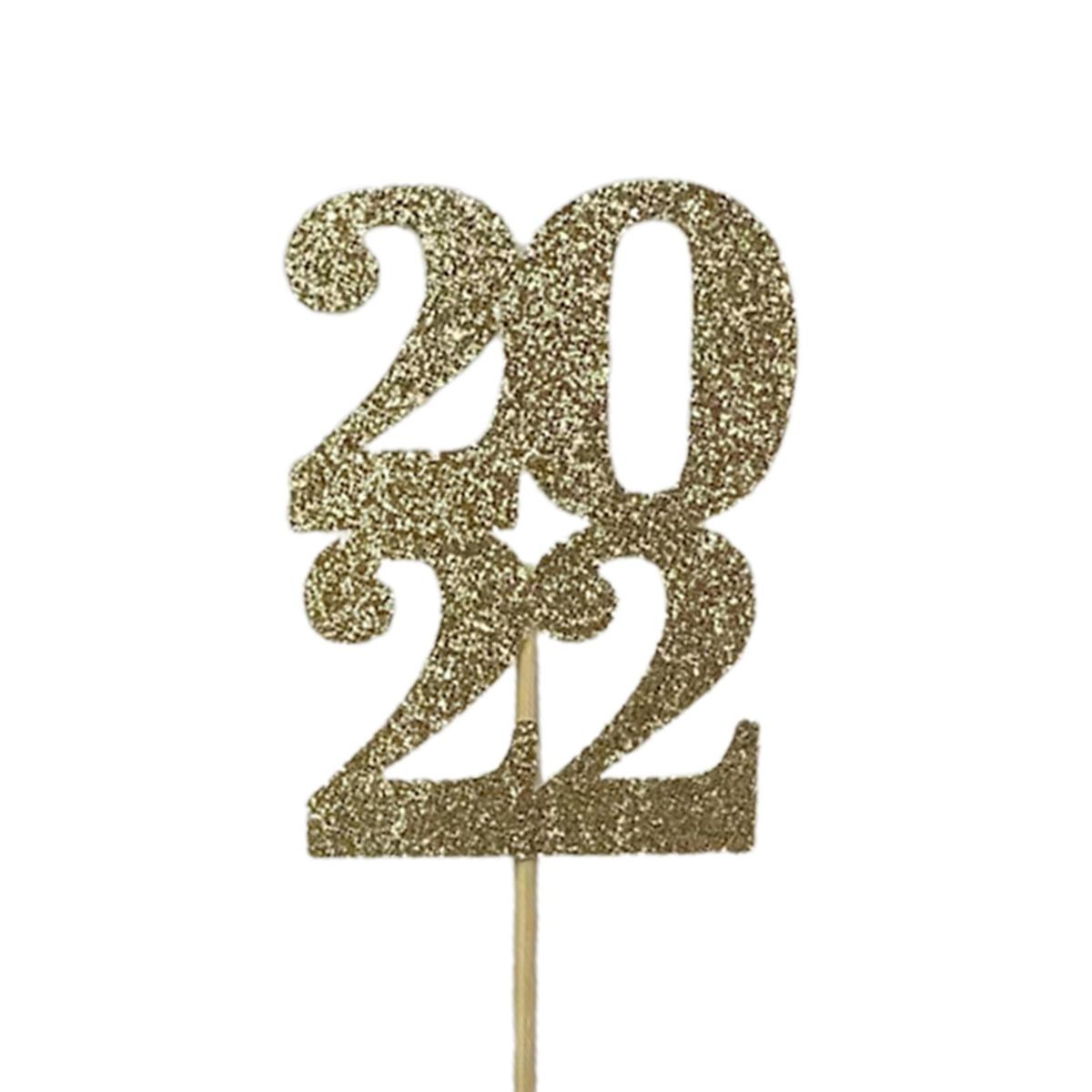 10Pcs Cake Insert Card 2023 Happy Graduation Cake Decor Golden