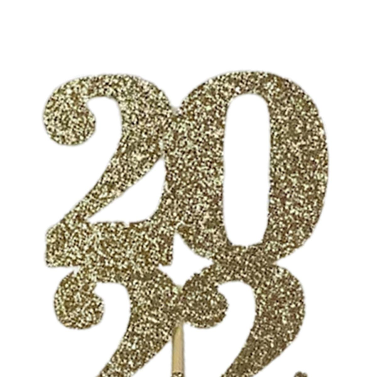 10Pcs Cake Insert Card 2023 Happy Graduation Cake Decor Golden