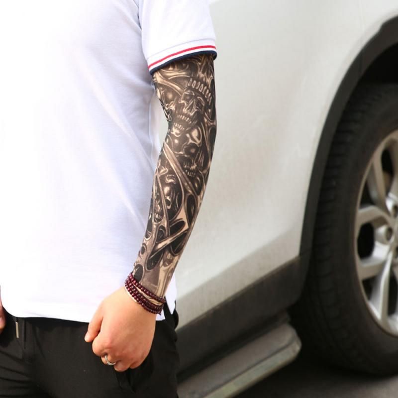 1Pc Packing 3D Print Fake Tattoo Sleeves Men Women Summer-as Shown