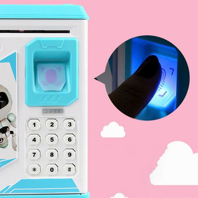 Hildren's  Reative Fingerprint Unlo K Pas  Piggy  -blue