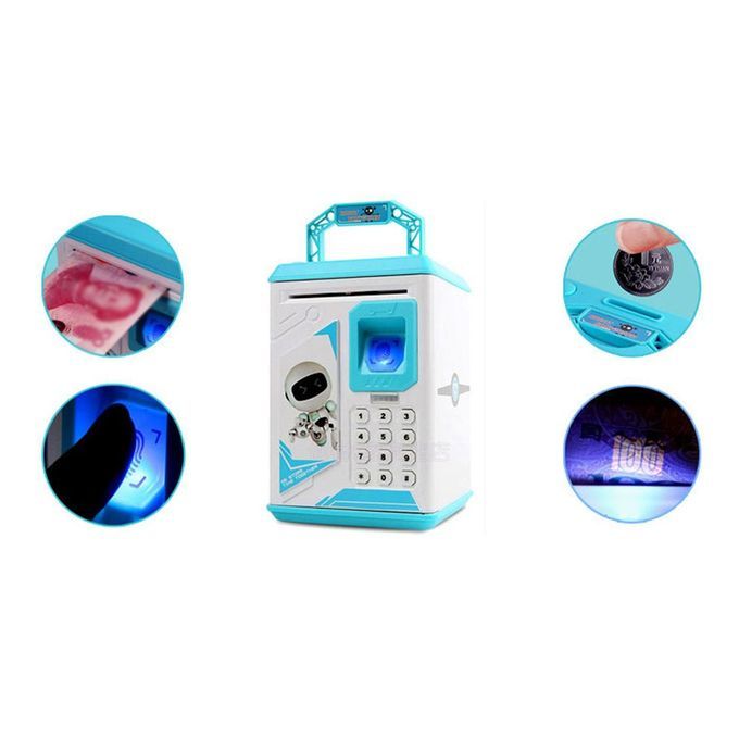 Hildren's  Reative Fingerprint Unlo K Pas  Piggy  -blue
