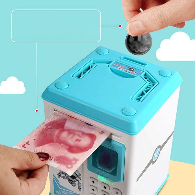 Hildren's  Reative Fingerprint Unlo K Pas  Piggy  -blue