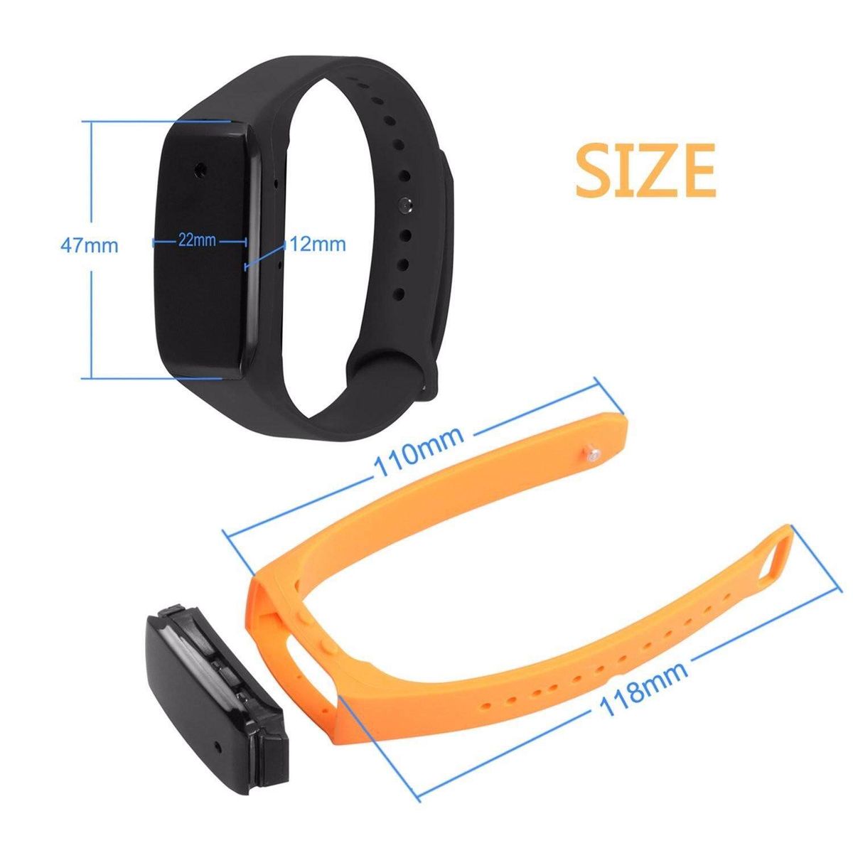1080P Bracelet Camera,SCODE Wristband Hidden Camera Portable Camera - Bundle SD Card(Not Include),Rechargeable Bracelet DVR Cam With Audio Recording Black Black (black)