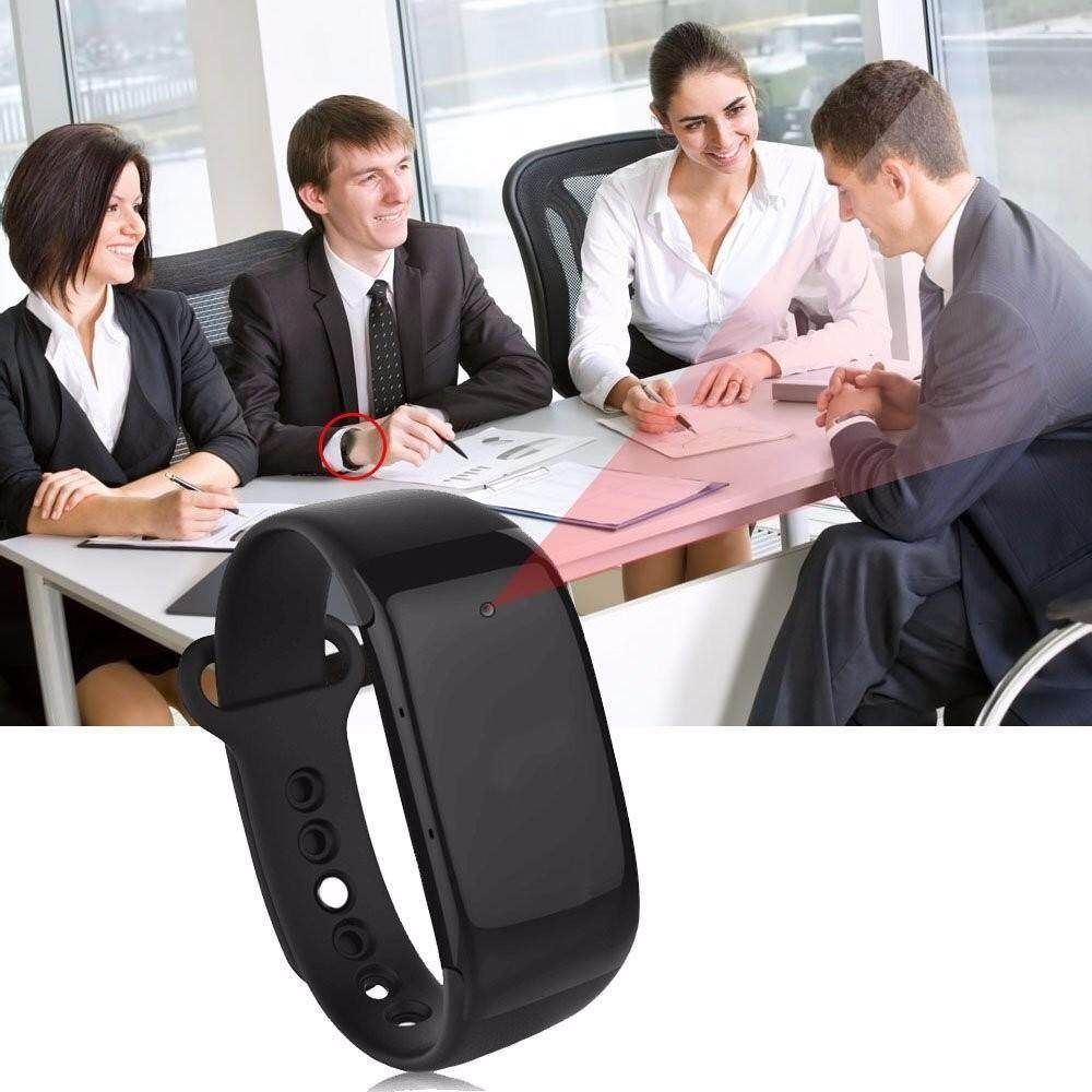 1080P Bracelet Camera,SCODE Wristband Hidden Camera Portable Camera - Bundle SD Card(Not Include),Rechargeable Bracelet DVR Cam With Audio Recording Black Black (black)