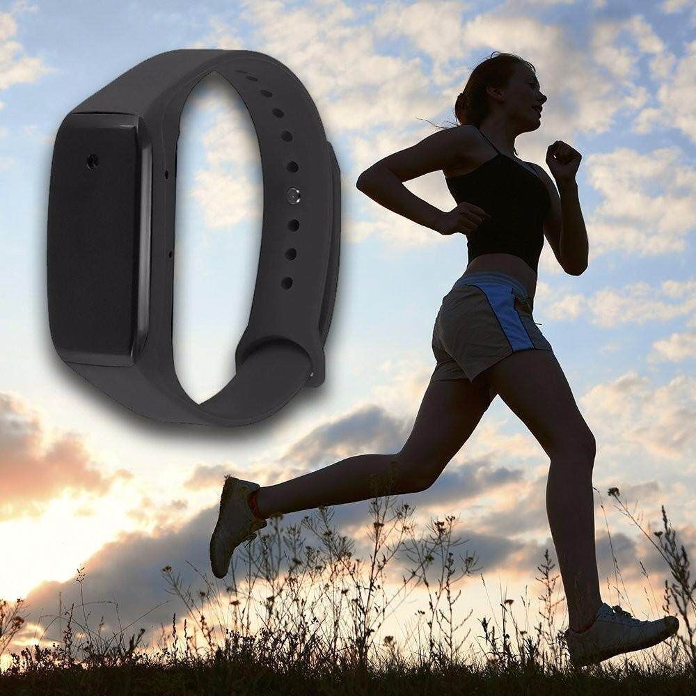 1080P Bracelet Camera,SCODE Wristband Hidden Camera Portable Camera - Bundle SD Card(Not Include),Rechargeable Bracelet DVR Cam With Audio Recording Black Black (black)