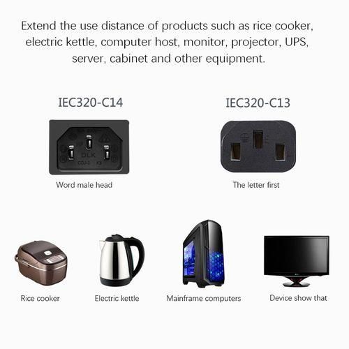 Power Cord, Iec320 C13-C14 Heat-Resistant