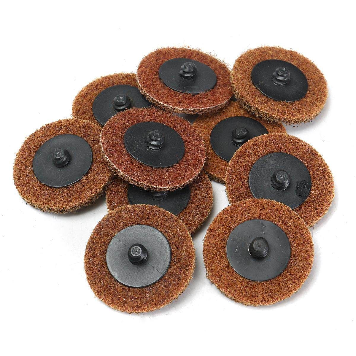 10Pcs 2inch 50mm Coarse Surface Sanding Disc Pad Roll Lock For Roloc Holder