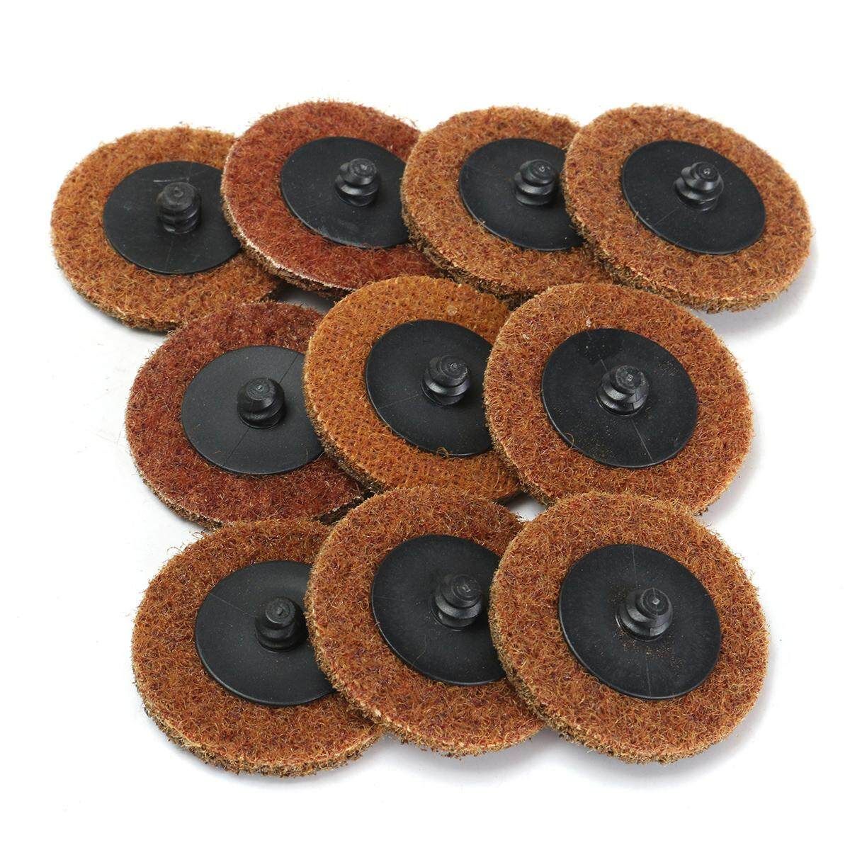 10Pcs 2inch 50mm Coarse Surface Sanding Disc Pad Roll Lock For Roloc Holder