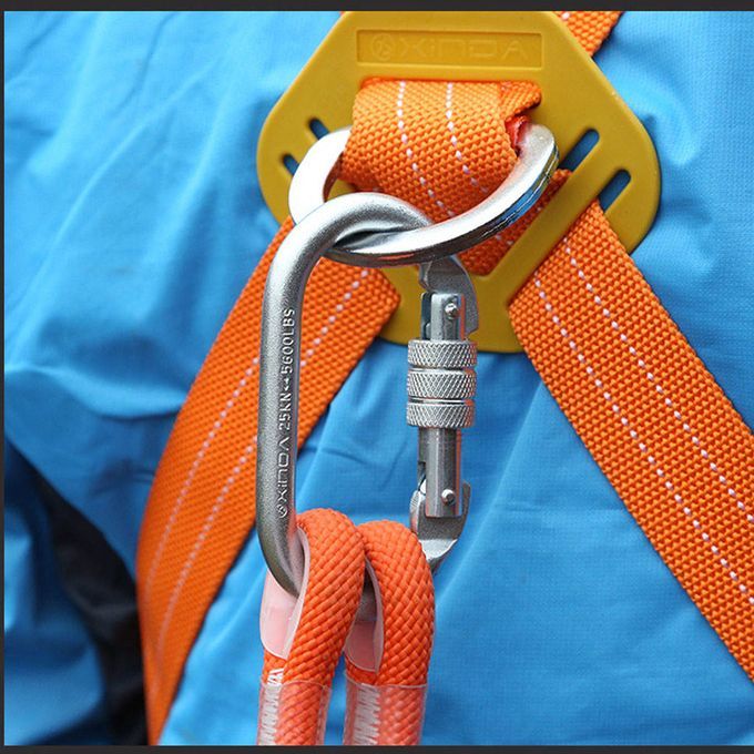 Orange Climbing Arborist Fall Arrest Safety Lanyard With Snap Hook