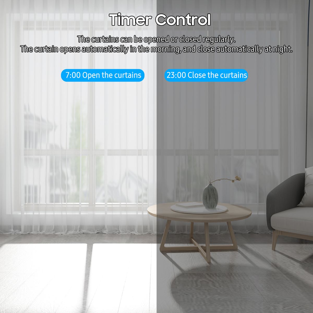 2Pcs Smart Electric Curtain Motor Curtains Rod Opener Voice