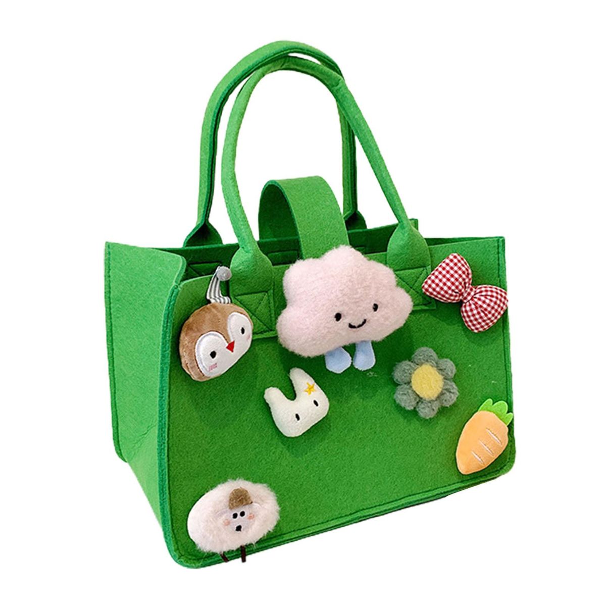 Souvenir Bag Cute Cloud Animal Decoration Tote Bag Light Green