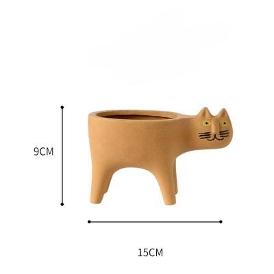 Monkey Tail Flower Pot Cute Cat Ceramic Vase Cactus Plant Pot Succulent Flower Pot Desktop Decoration Gardening Home Decoration