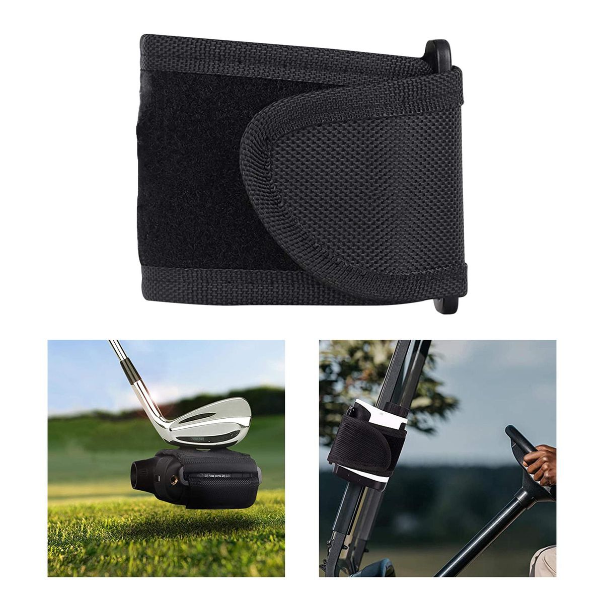 2xGolf Rangefinder Strap Magnetic Range Finder Device Bar Rail Black