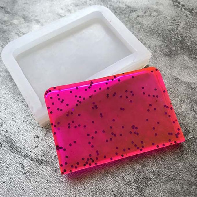2x Square Shape DIY Silicone Mold For Resin Polymer Clay Making Crafts