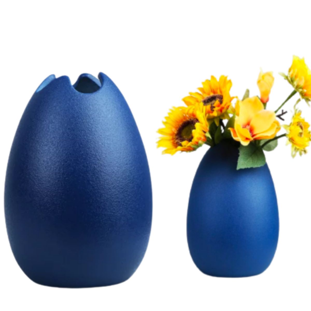 Set Of 2 Unique Planters (Blue)