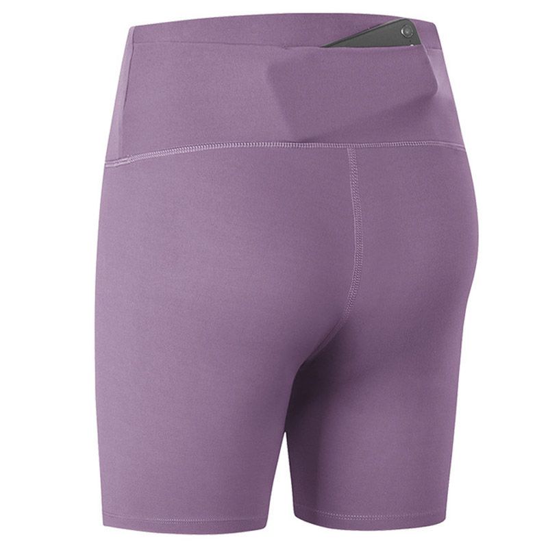 Women High Waist Leggings Yoga Shorts,Running Tights Sports Shorts（Purple）