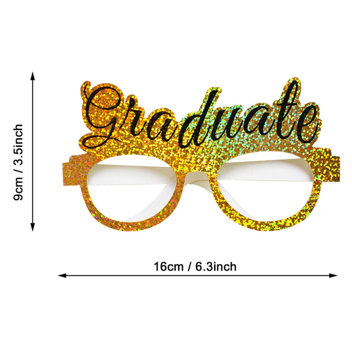 24PCS Graduation Paper Eyeglasses 2022 Glitter Glasses Photo