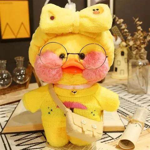 30cm Cute Plushie Lalafanfan Yellow Duck Stuffed Animals
