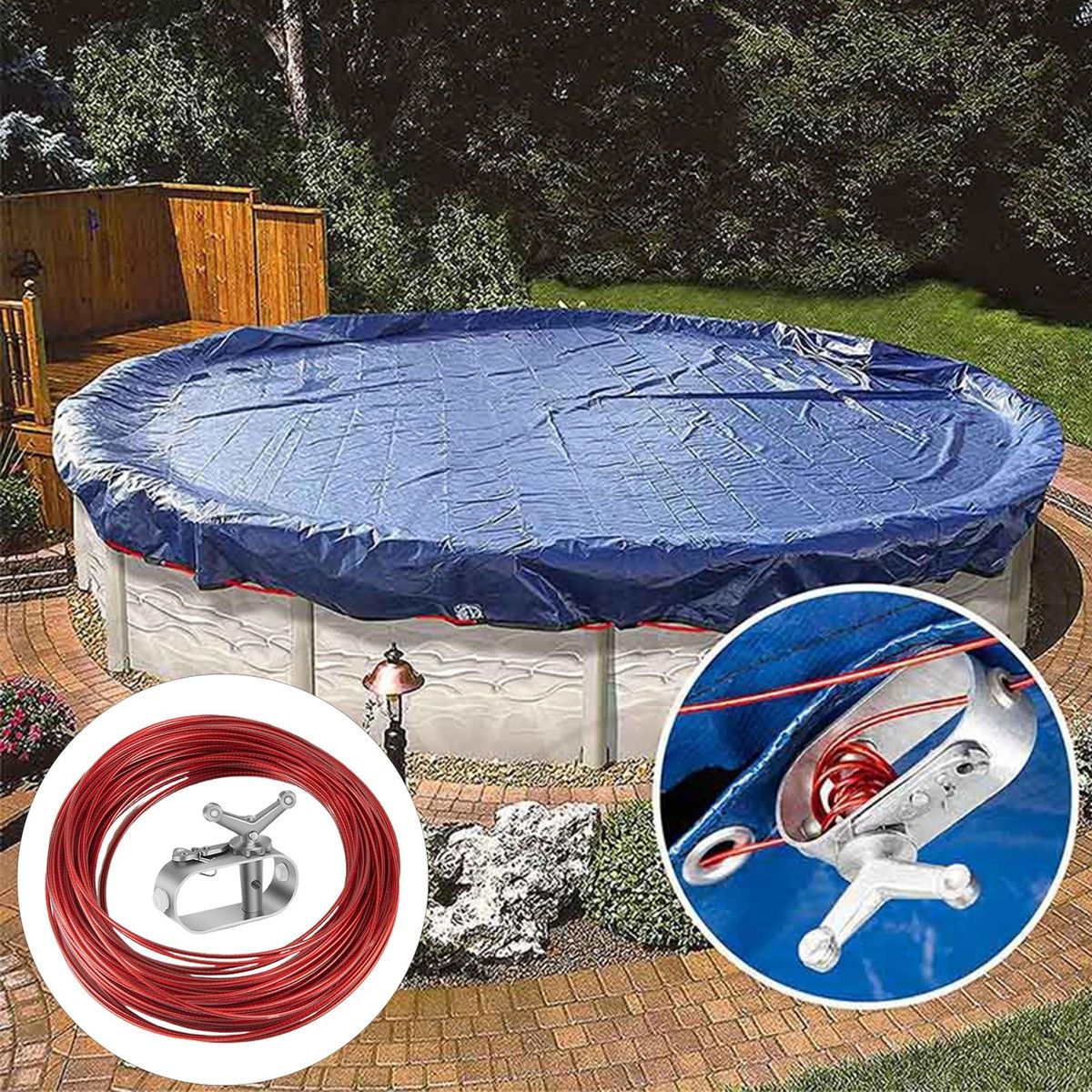 Sturdy Reusable Pool Cover Cable Winch Swimshield Pool Cover for Home