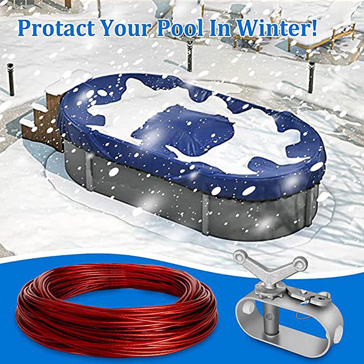 Sturdy Reusable Pool Cover Cable Winch Swimshield Pool Cover for Home