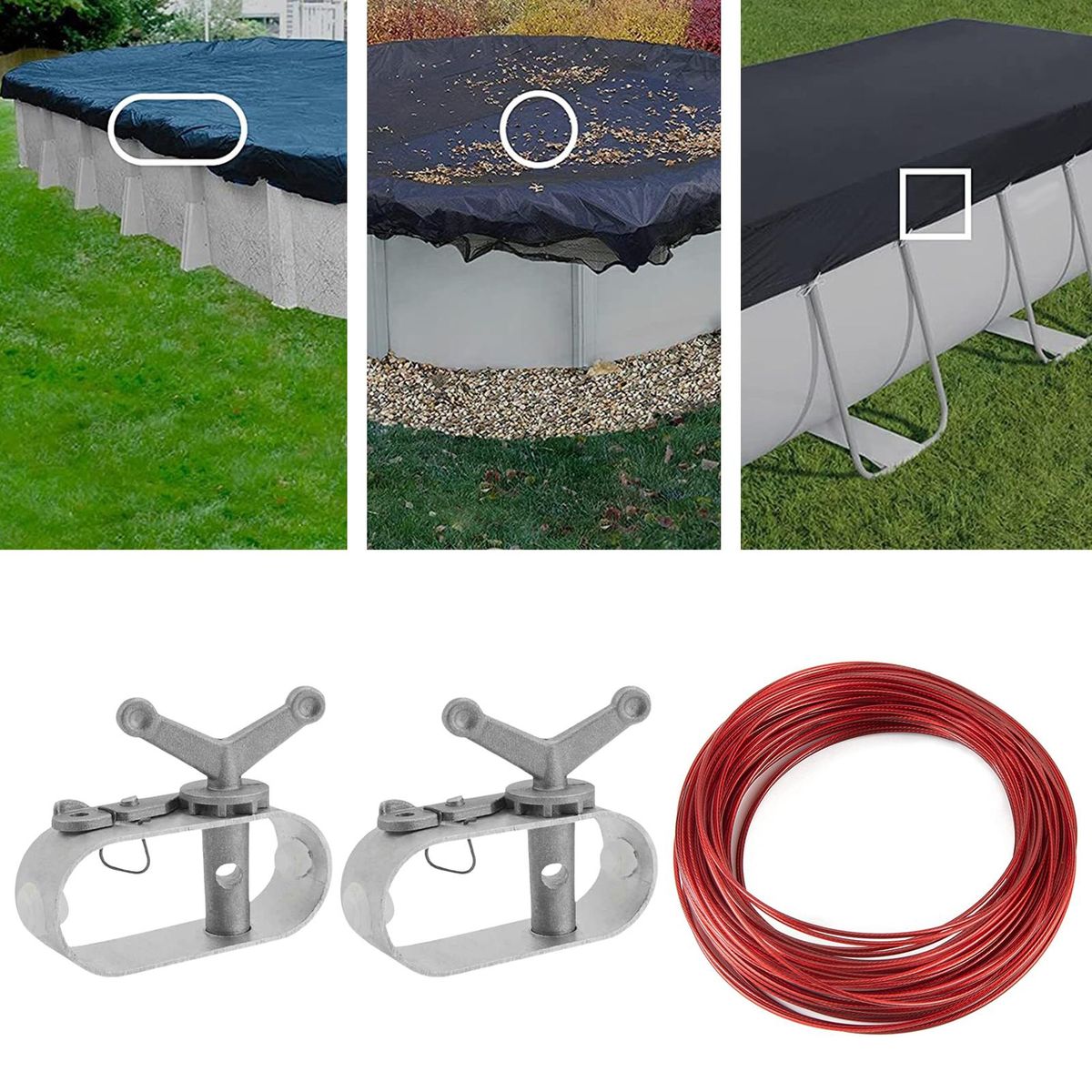 Sturdy Reusable Pool Cover Cable Winch Swimshield Pool Cover for Home