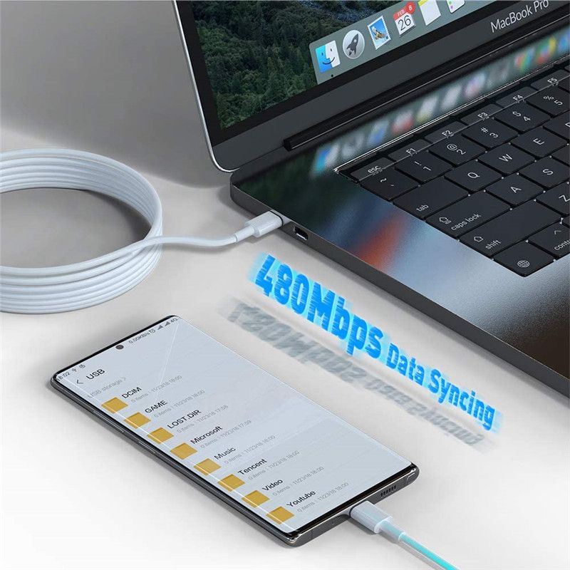 2m USB C To USB C Charging Cable For 96W 87W 61W 13" 15" Macbook Pro