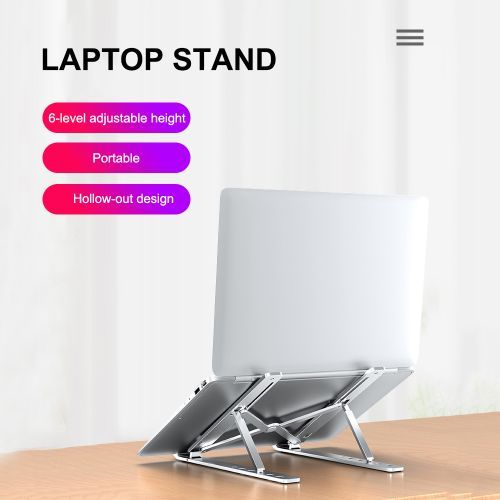 Aluminum Alloy Laptop Stand 6-level +Phone Holder