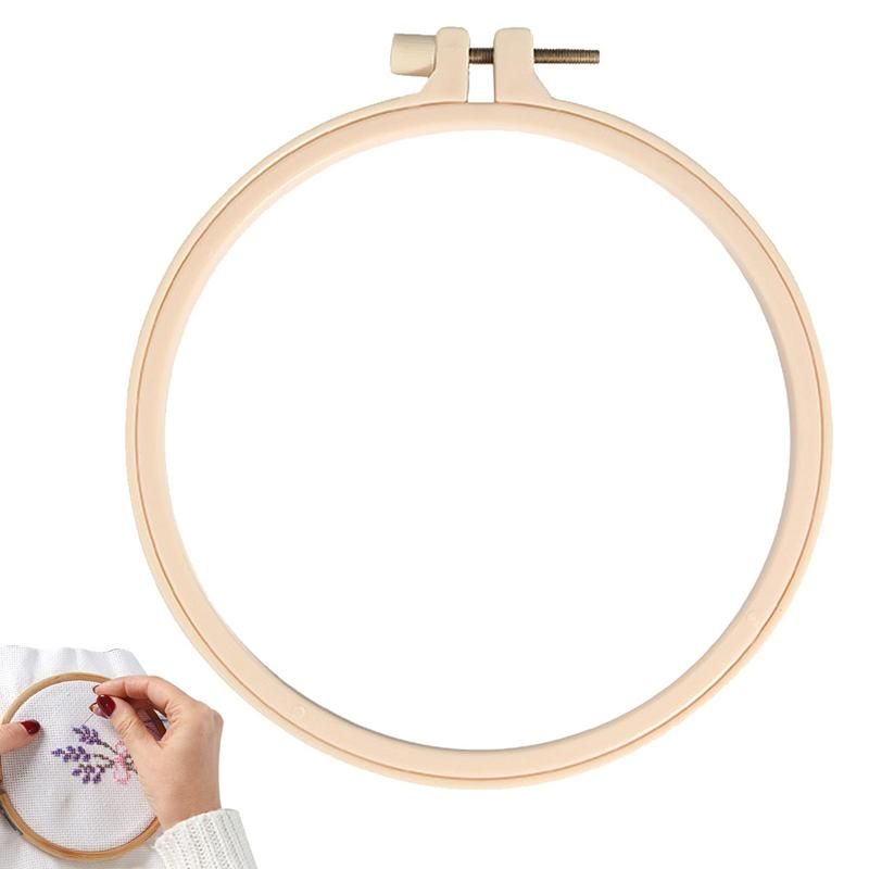 Round Embroidery Hoops Oval Hand Embroidery Rack Ring DIY Crafts Cross Stitch Imitation Hoop Sewing Frame Tool Accessories 12cm