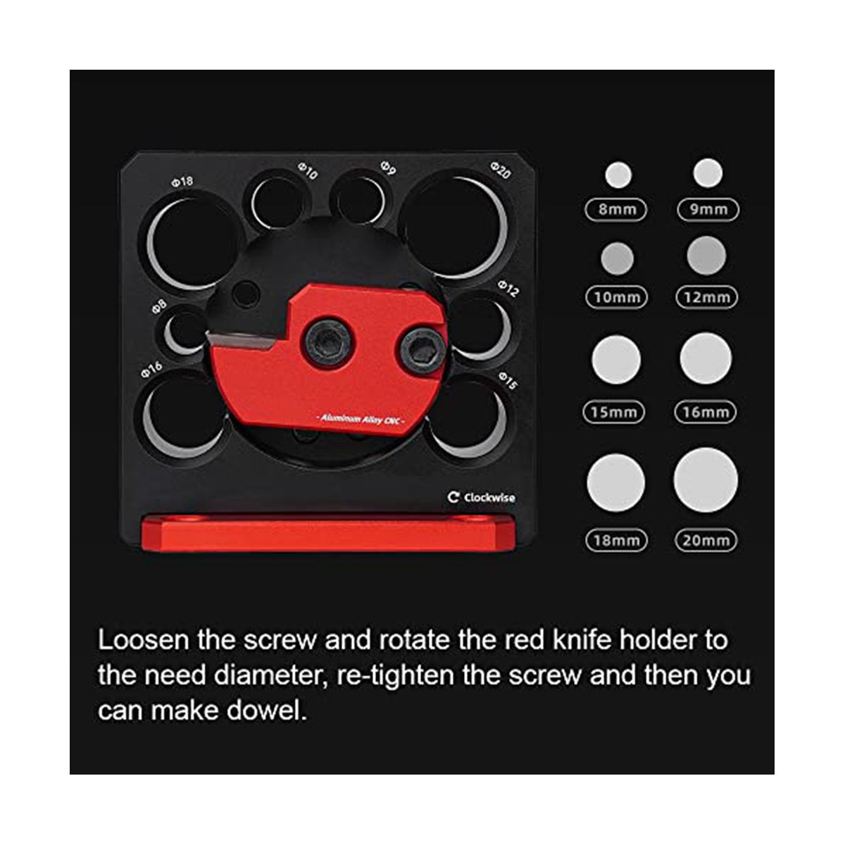 Electric Drill Carbide Inserts Dowel Maker High Speed Dowel Cutter Dowel Plate (Metric 8 Holes)